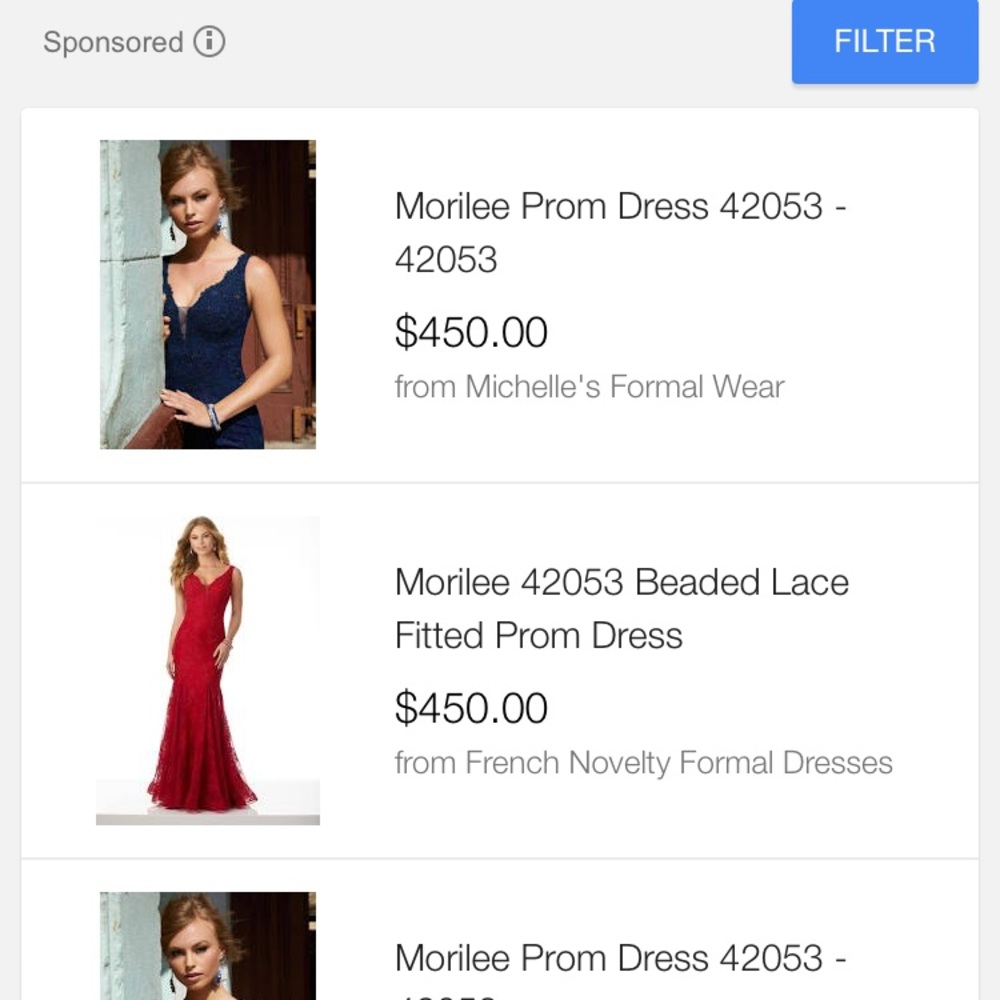 Mori Lee Red Lace Fit & Flare Dress - Picture 2 of 8